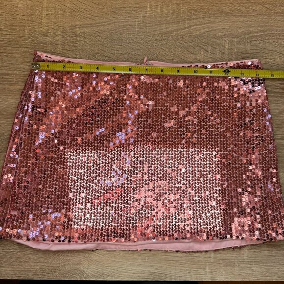 Reformation Saviolla Skirt Low Rise Micro Mini Sequin Sparkle Party in Pink 0 - Picture 8 of 14